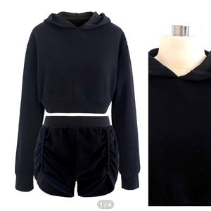 Chic wish lounge shorts set - color gray